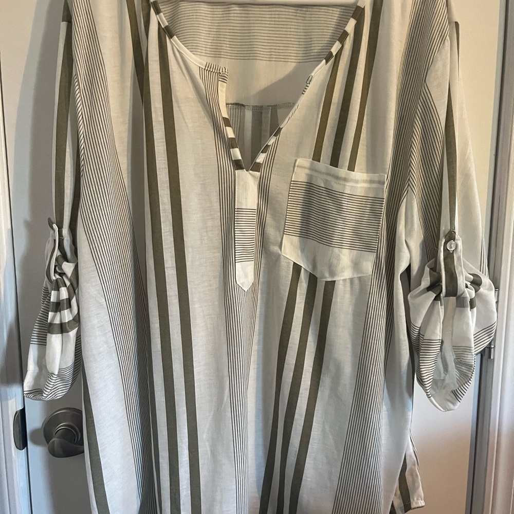 Eden & Olivia Olive knit top plus size 3x NWT